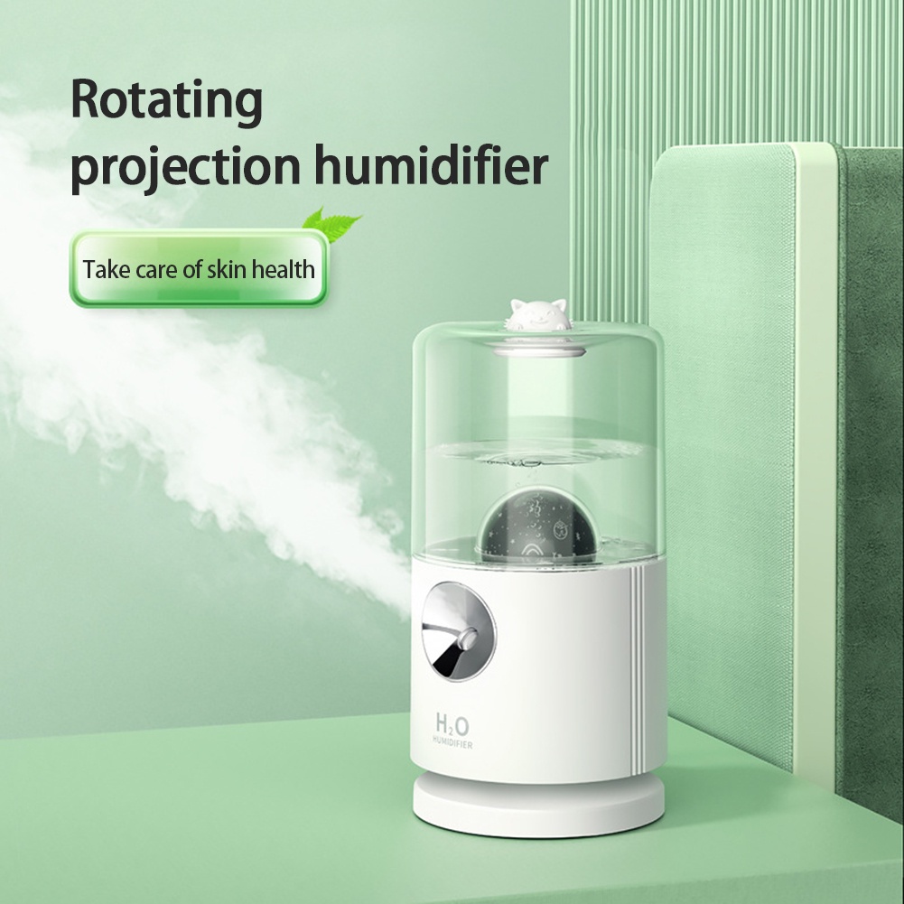 Smart rotating projection humidifier household small desktop colorful night light spray water meter humidification purifier OW