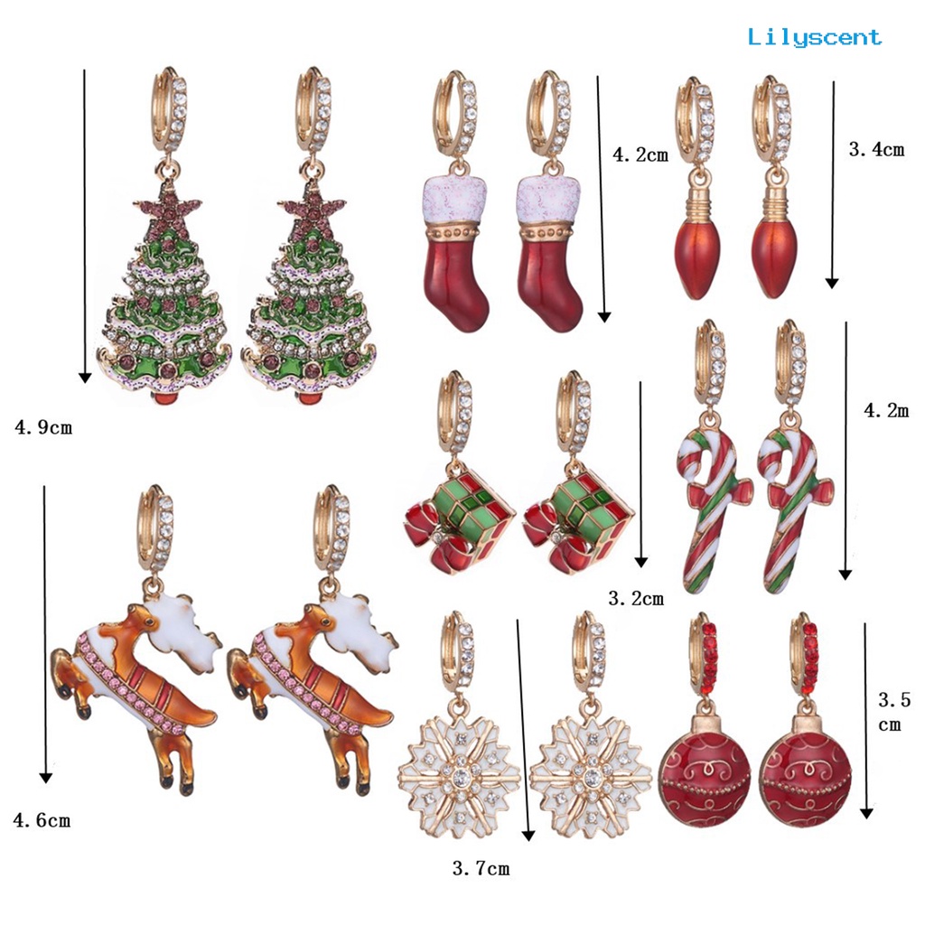 1 Pasang Anting Gantung Bentuk Kartun Snowflake Natal Untuk Wanita