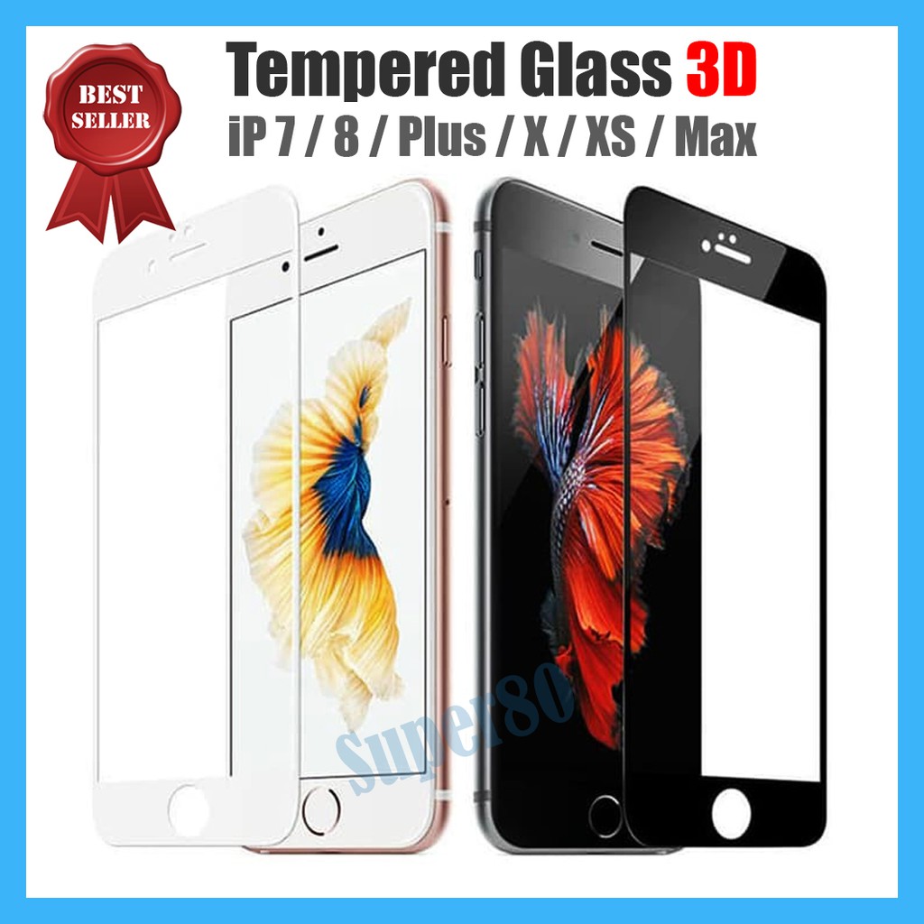 Tempered 3D iPhone 7 8 Plus X XS Max Full Cover Screen Guard Glass Curved