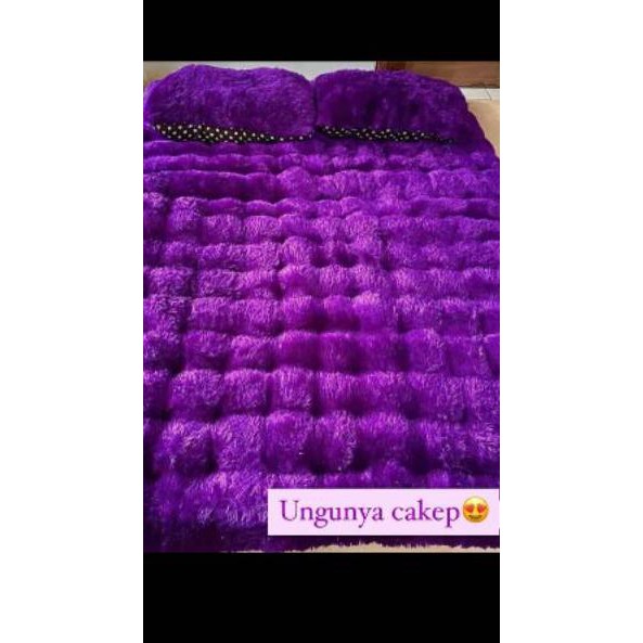 Kasur menul bulu rasfur/kasur lantai bulu/kasur palembang 2 bantal