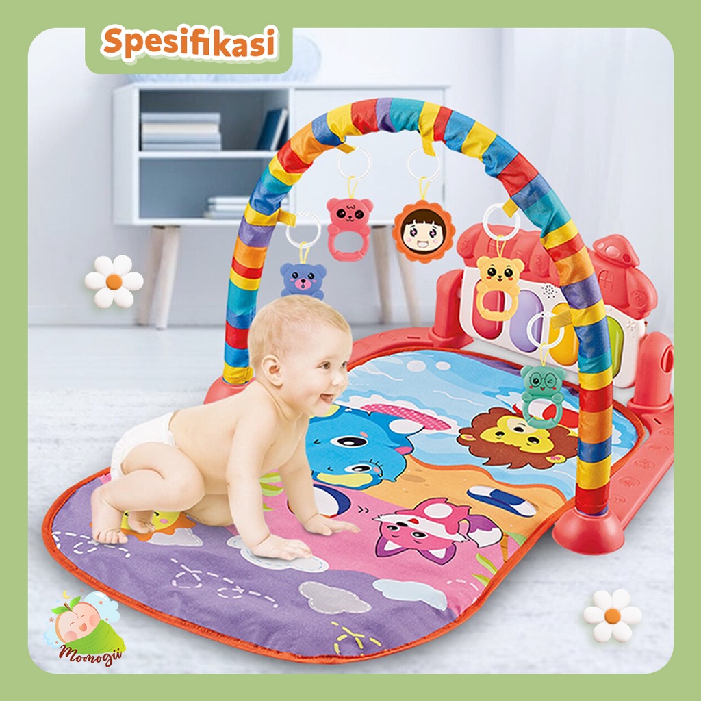 MOMOGII  TERLARIS Baby Playgym Playmate Set Music Play Gym Matras Mainan Anak Mainan Bayi Playmate Piano Babygym Kualitas Import