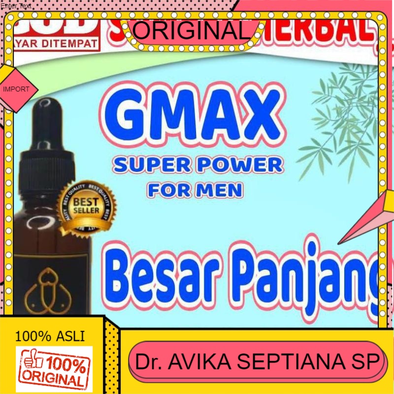 Gmax Obat Pembesar Kelamin Penis Terbaik - Gmax The Best For Man Original Obat Oles Gel Ori
