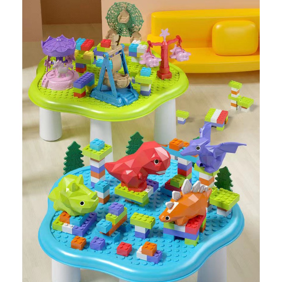 [Jualsemua18](665)55pcs Meja Balok Susun Dinosaurus / Meja Dinosaurus / Mainan Anak