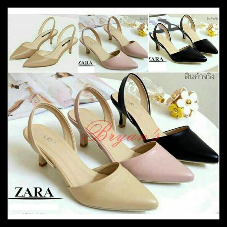 Terpercaya High Heels Zara Basic Replika ( Krem , Pink, Hitam ) Bergaransi
