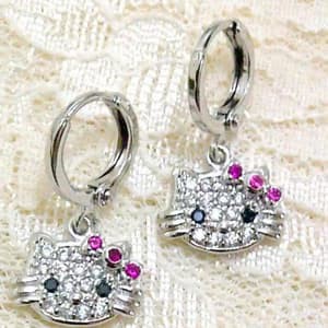 (BISA COD) Xuping anting anak hello kitty permata, anti luntur selamanya-terlaris