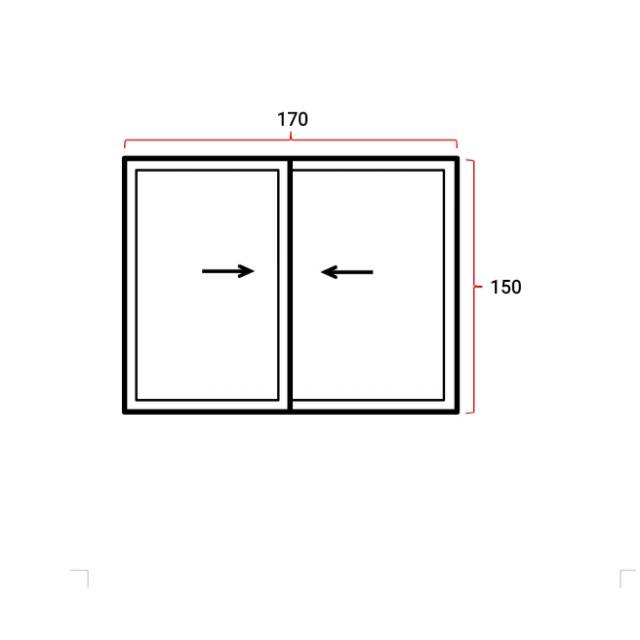 Jendela Aluminium Sliding 170x150