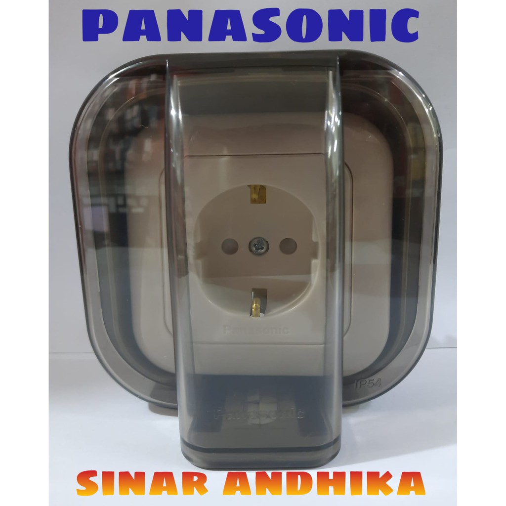 STOP KONTAK SINGLE (CP) PUTIH + WEATHER PROOF PANASONIC WEJP 1121-7+WEJ 89911