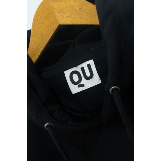 Hoodie oversize unisex original OENIQU Motif QUQU BLACK