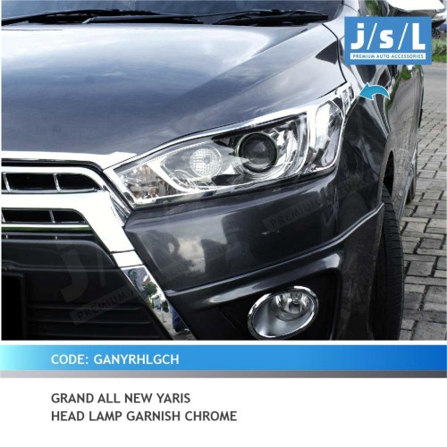 Yaris Lele 2014 2015 2016 2017 Aksesoris Cover Lampu Depan Headlamp Chrome JSL