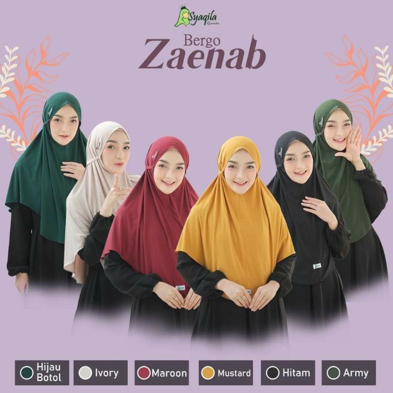 Bergo Zaenab By Syaqila hijab / kerudung / jilbab instan
