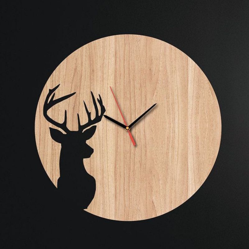 Jam Dinding Model Desain Kayu Unik Dekorasi Pajangan Rumah Retro Vintage-J11