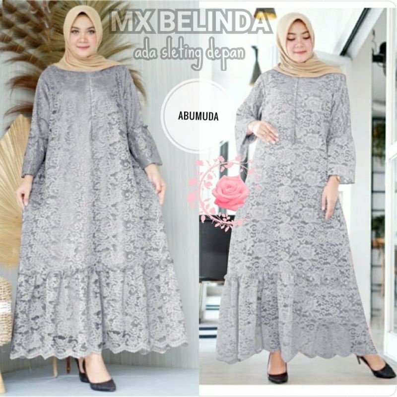 Gamis Orang Tua Untuk Kondangan Ukuran ( M XL XXL 3XL 4XL 5XL ) Baru Gamis Brukat Busui Premium Gami
