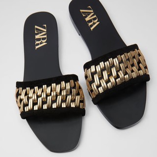  Zara  Flat Woven Sandal  861 Shopee Indonesia