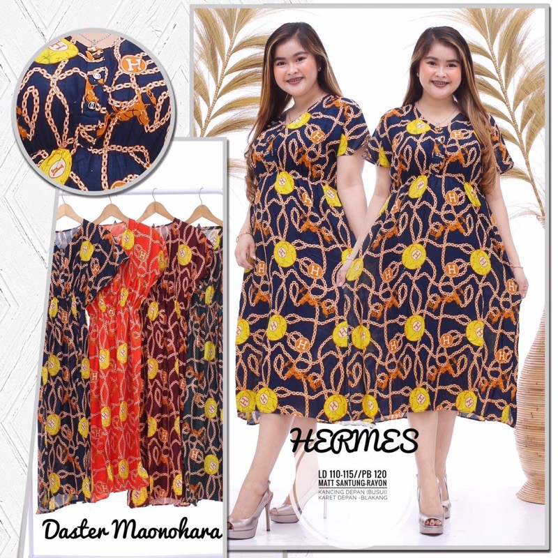 daster manoehara serut homey dress kancing depan busui