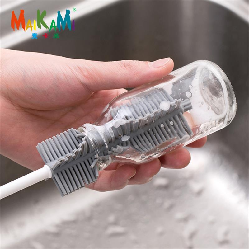 Silicone Glass Cleaning Brush Long Handle Cup Brush Household Tea Kitchen Wash Cup Sponge Brush Eco-Friendly