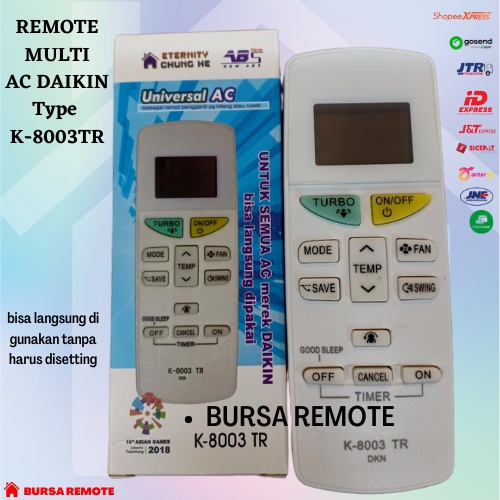 Remot / Remote AC DAIKin Type K-8003 INVERTER / ecer dan grosir