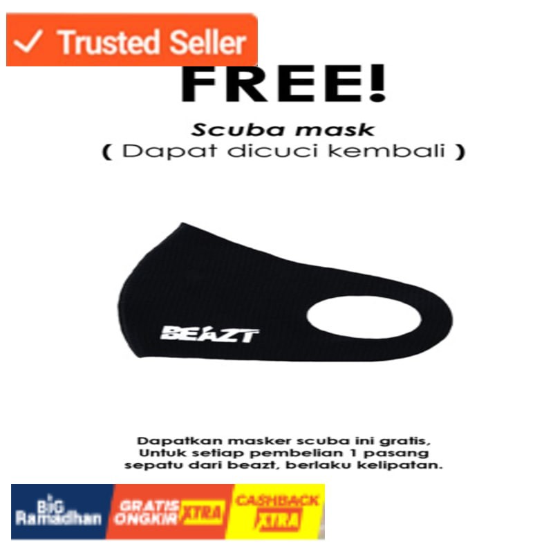 SNEAKERS COWOK HITAM BIRU MISTY  Beazt Radix / Black - White