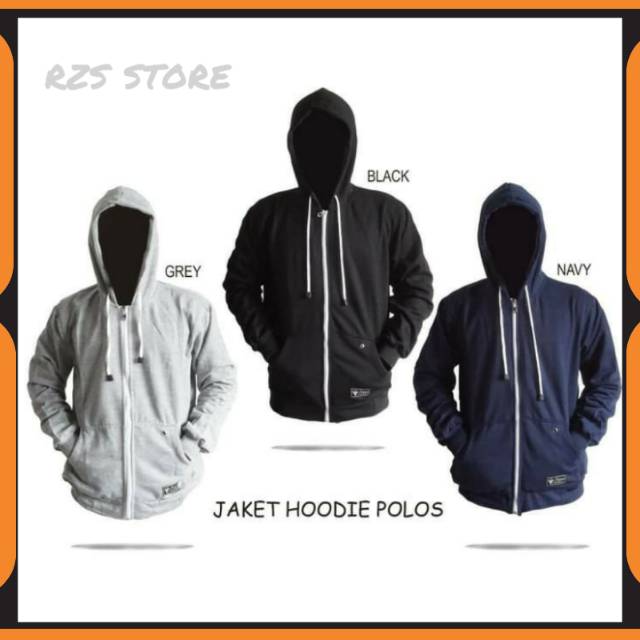 JAKET PRIA / JAKET POLOS / Jaket Polos Premium Hitam