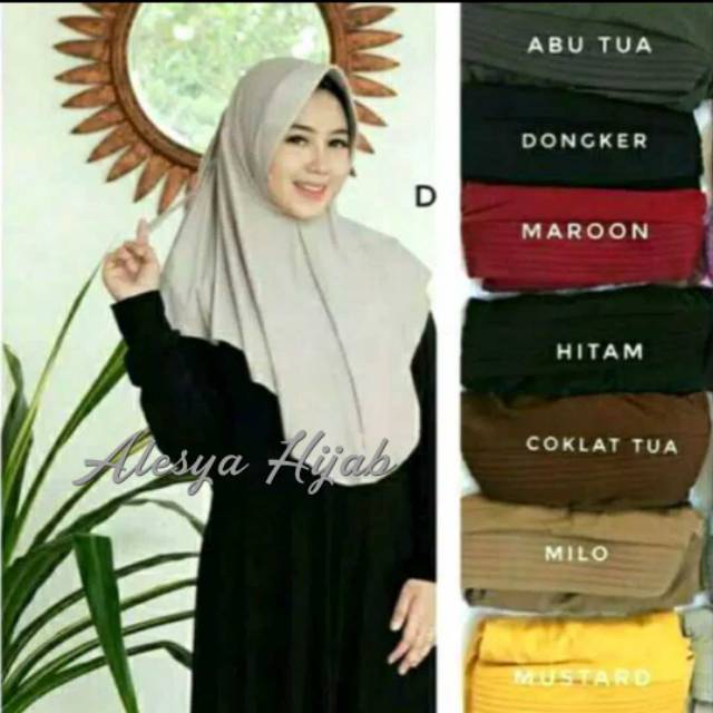 jilbab instan serut tali belakang bergo kerudung tali serut praktis