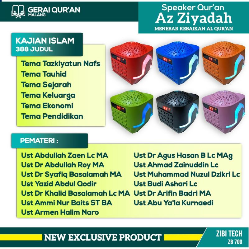 SPEAKER MUROTAL ZIBI TECH / SPEAKER BLUETOOTH ISLAMI
