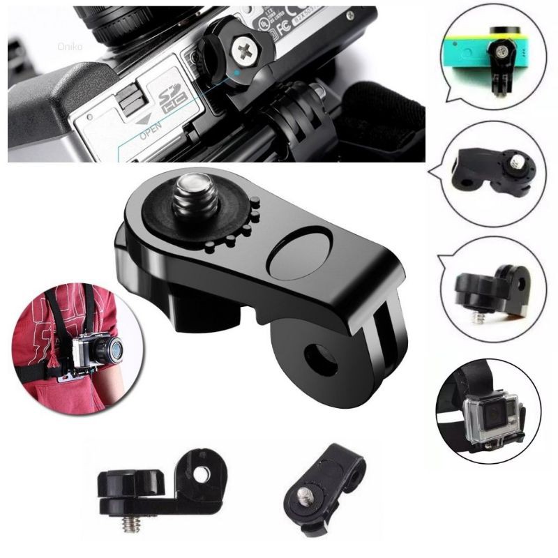 Termurah MEDAN Hanaiso ROTATION SCREW 1/4 ADAPTER Mount 360 FOR ALL KAMERA DSLR MIRRORLESS GOPRO BPRO XIAOMI YI SBOX KOGAN