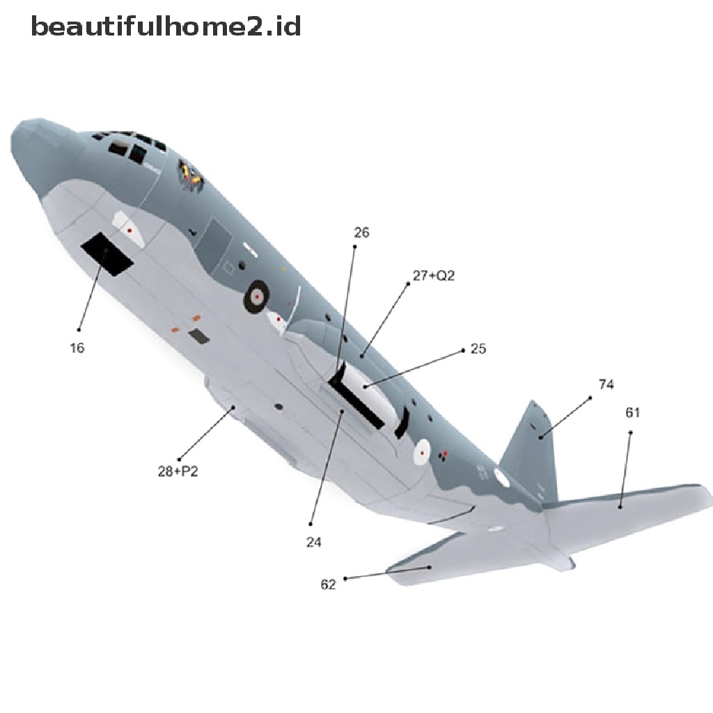 (Beautifulhome2.Id) Ac130 Model Pesawat Tempur Militer Bahan Kertas