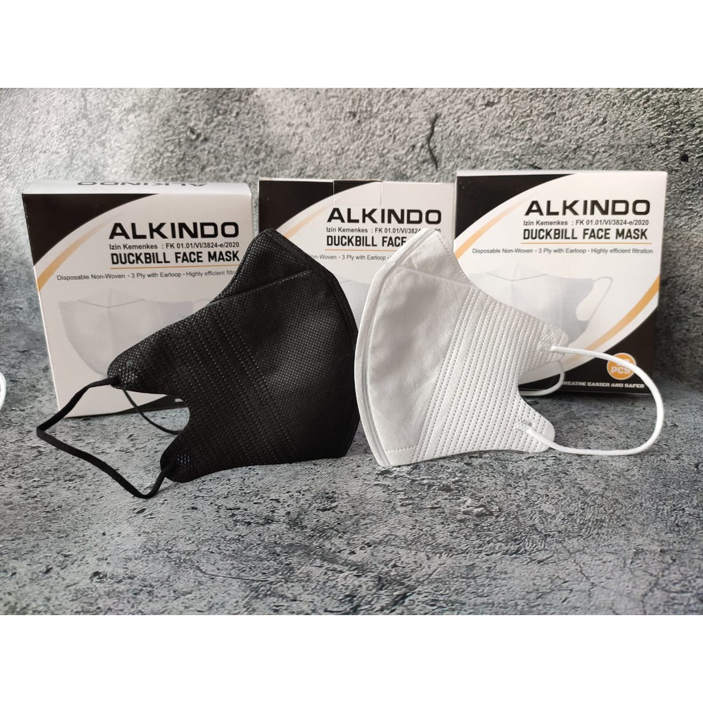 Masker Duckbill Alkindo 4 ply Emboss / Masker Duckbill Dewasa Alkindo Sudah Kemenkes