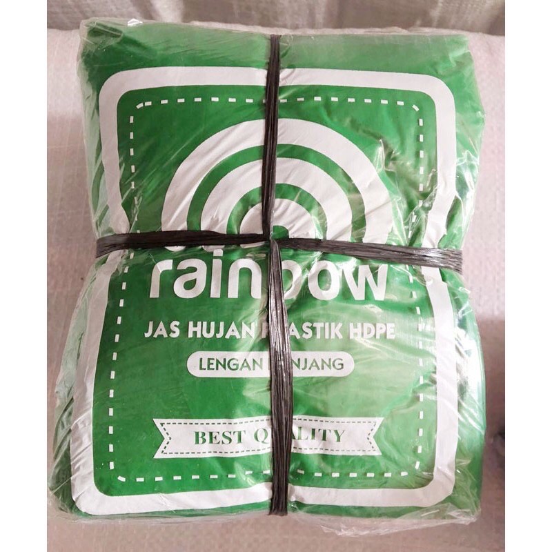 COD Jas Hujan Jas Ujan Ponco Plastik HDPE Lengan Rainbow