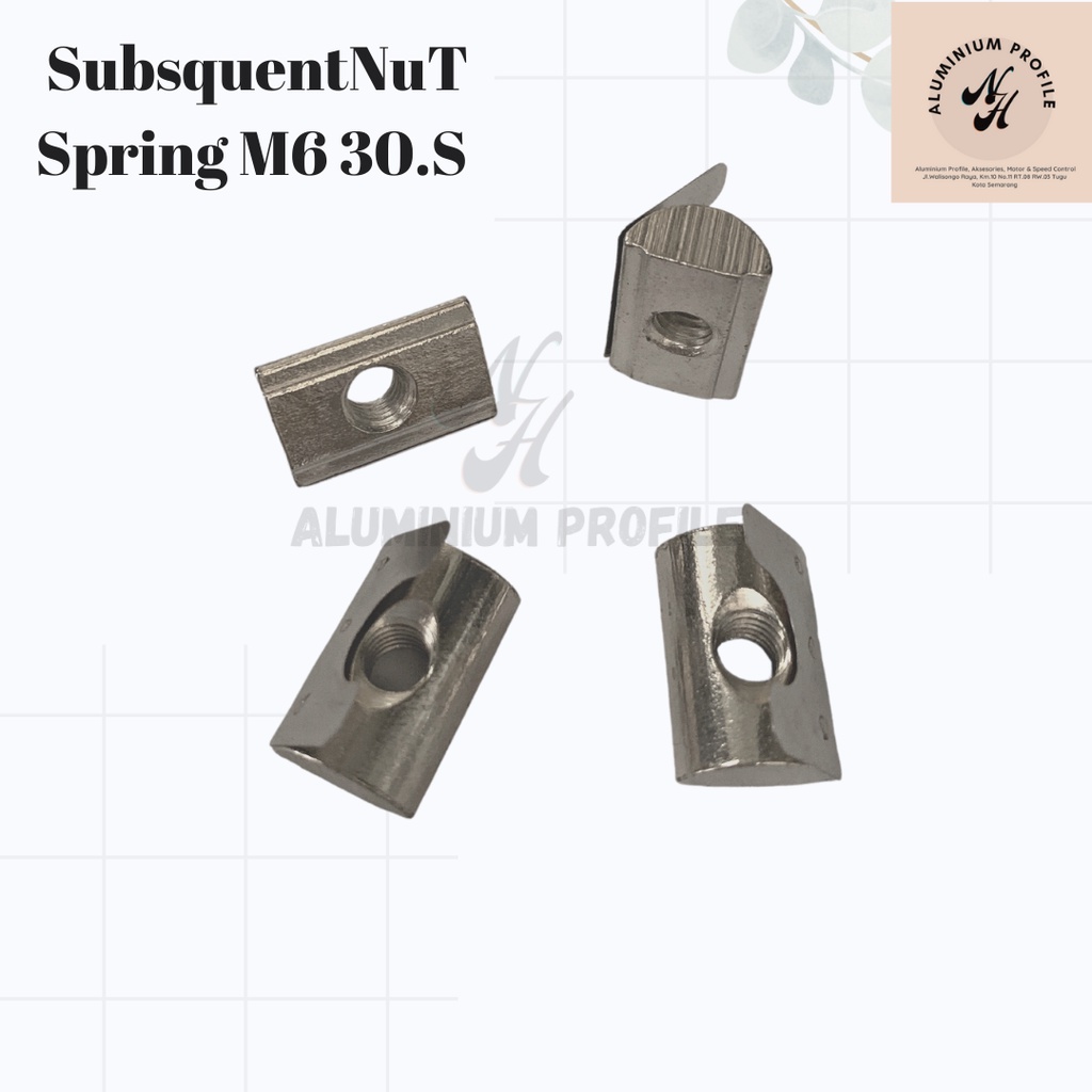 Nut with spring M6/Subsquennut M6 30 Series/Nut Spring