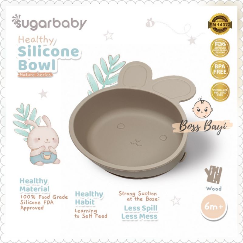 SUGARBABY Healthy Silicone Bowl Nature Series / Mangkok Bayi Anak Silikon Sugar Baby