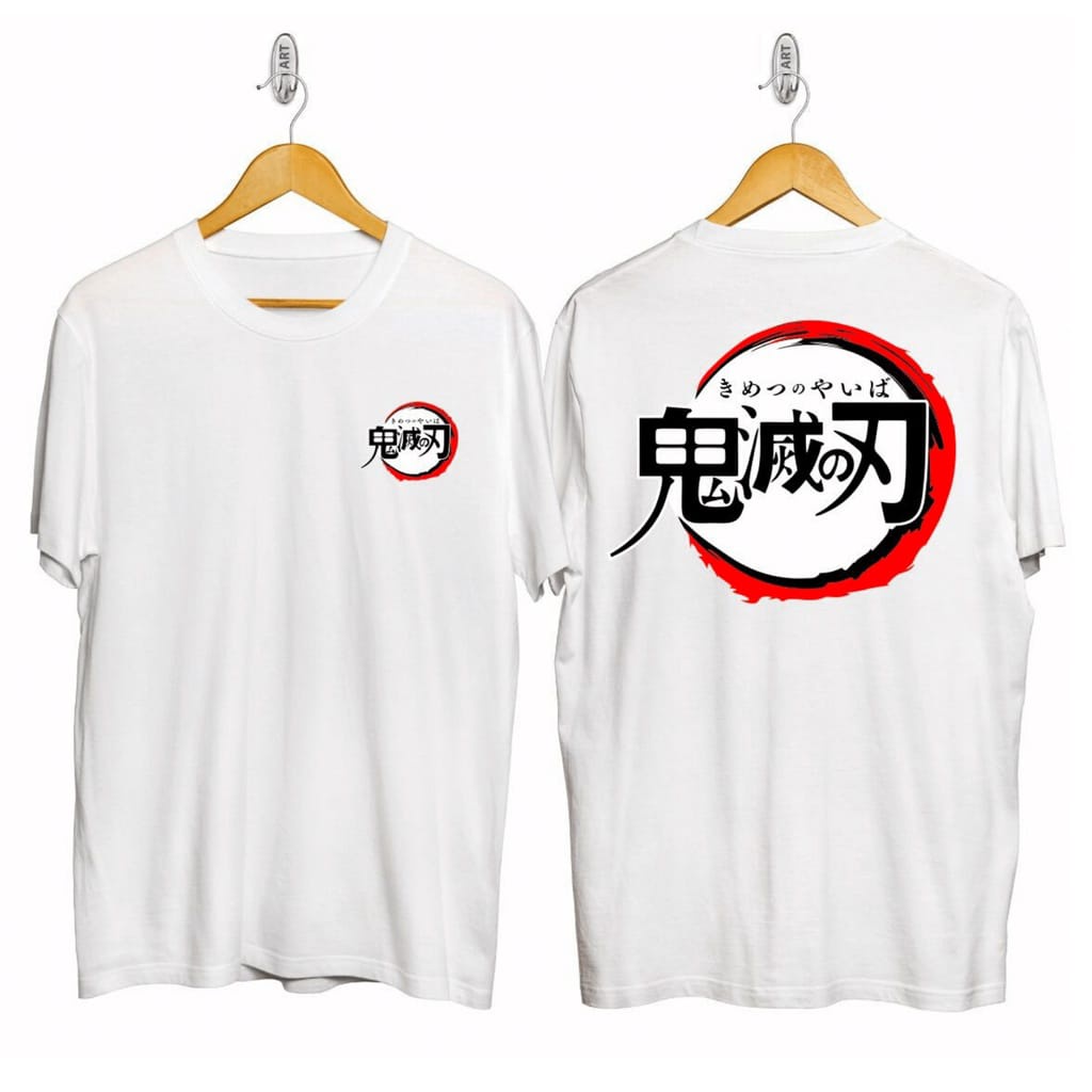 Kaos anime kimetsu no yaiba logo depan belakang