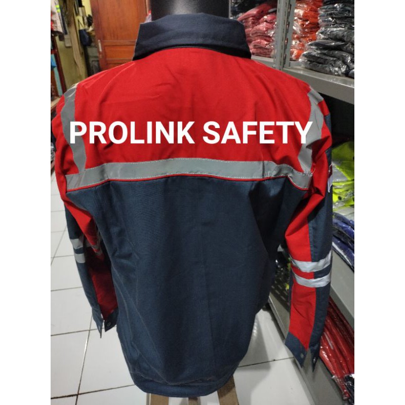 RESLETING BAJU SAFETY MERAH ABU SCOTLIGT PUNDAK