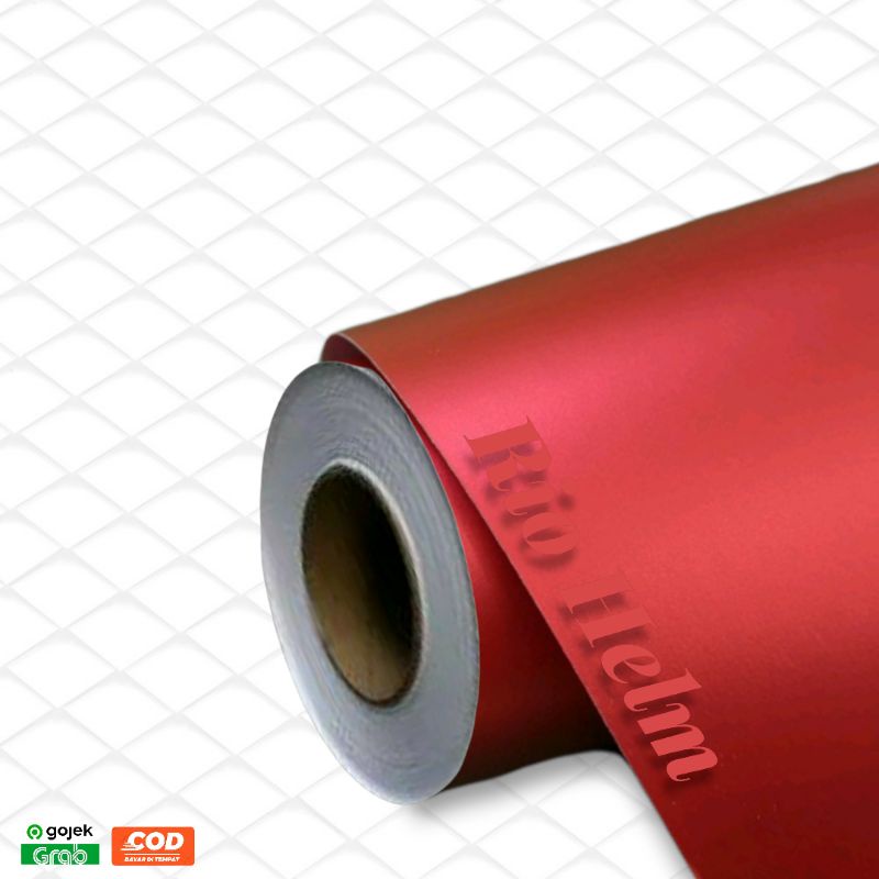 Skotlet merah doff satin sticker matte doff metalic 100cm x 50cm