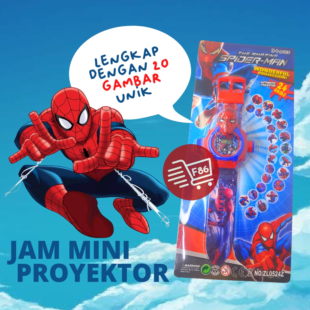 Jam Tangan Anak Laser Mini Proyektor LED Digital Banyak Karakter