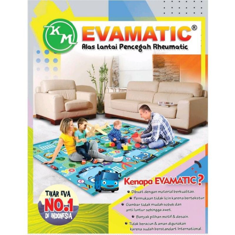 Tikar gulung spon merek Evamatic / Evamat 120cm x 200cm