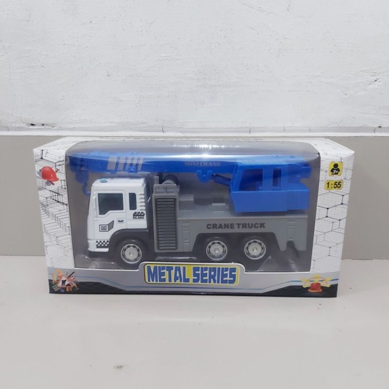 Diecast Mobil Truk Crane Alloy - Miniatur Truck Kren Konstruksi Crain