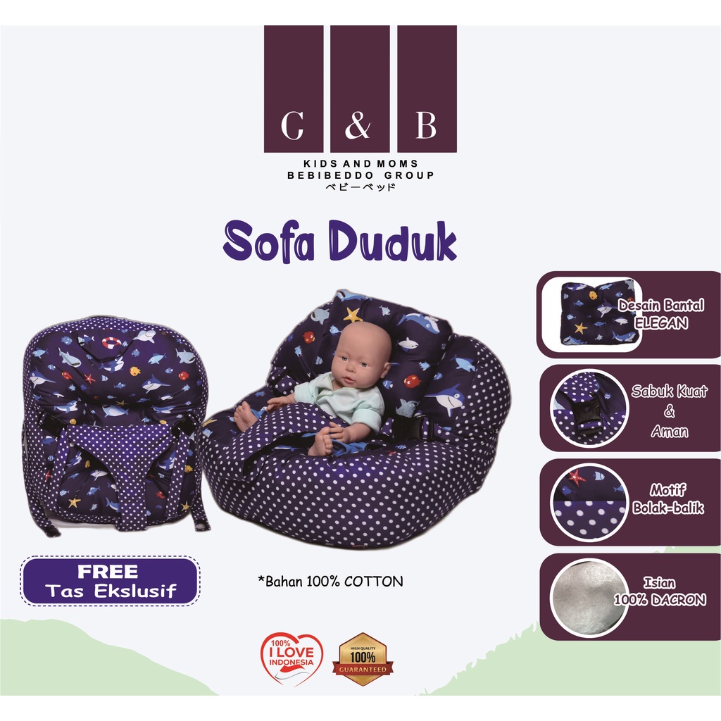 PREMIUM KASUR BAYI MULTIFUNGSI SOFA BAYI DENGAN GESPER SAFETY BELT PREMIUM TEBAL FREE BANTAL PEYANG CROWN