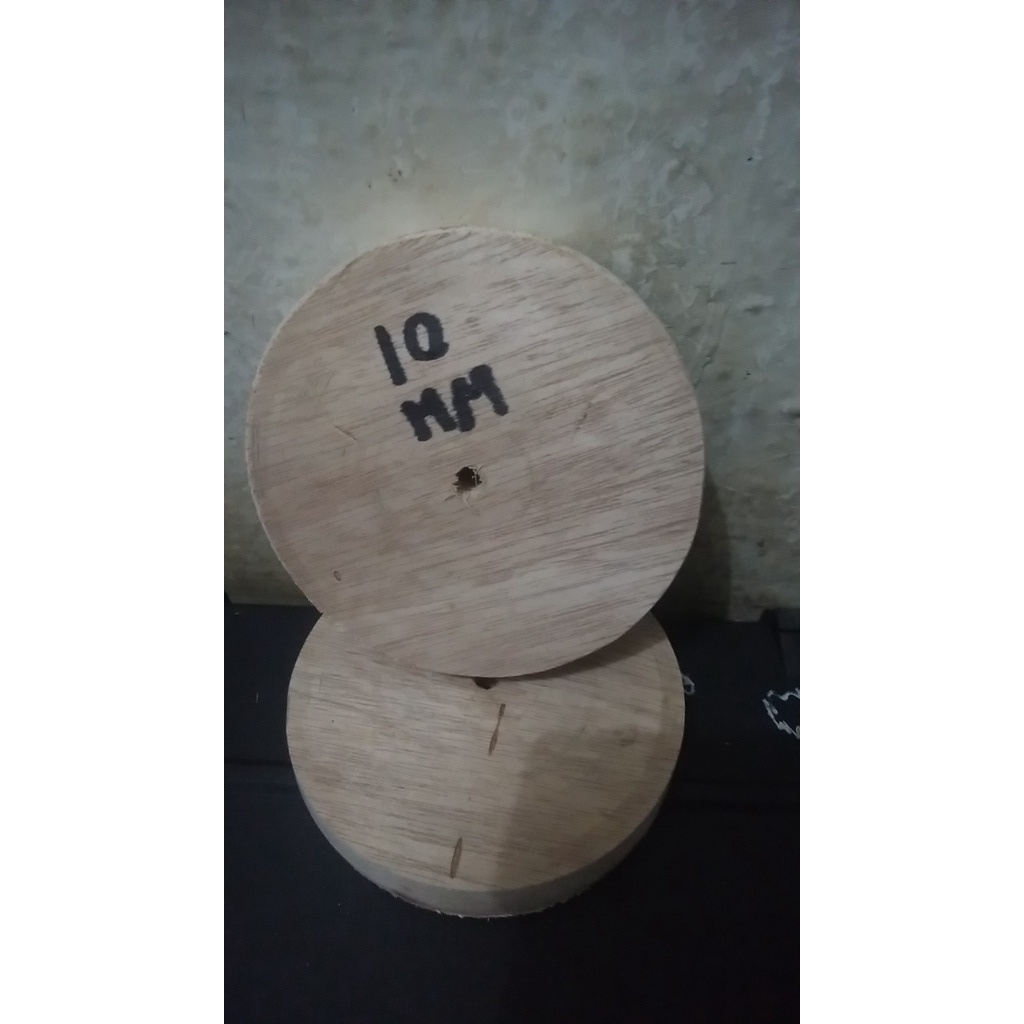 Roda Kayu Bubutan Keping Kayu Bulat Diameter 10 cm tebal 1cm DIY Murah