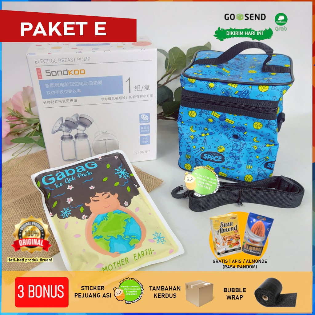 [TERLARIS] Paket E Pompa ASI Elektrik Double + Tas + Ice Gel GABAG