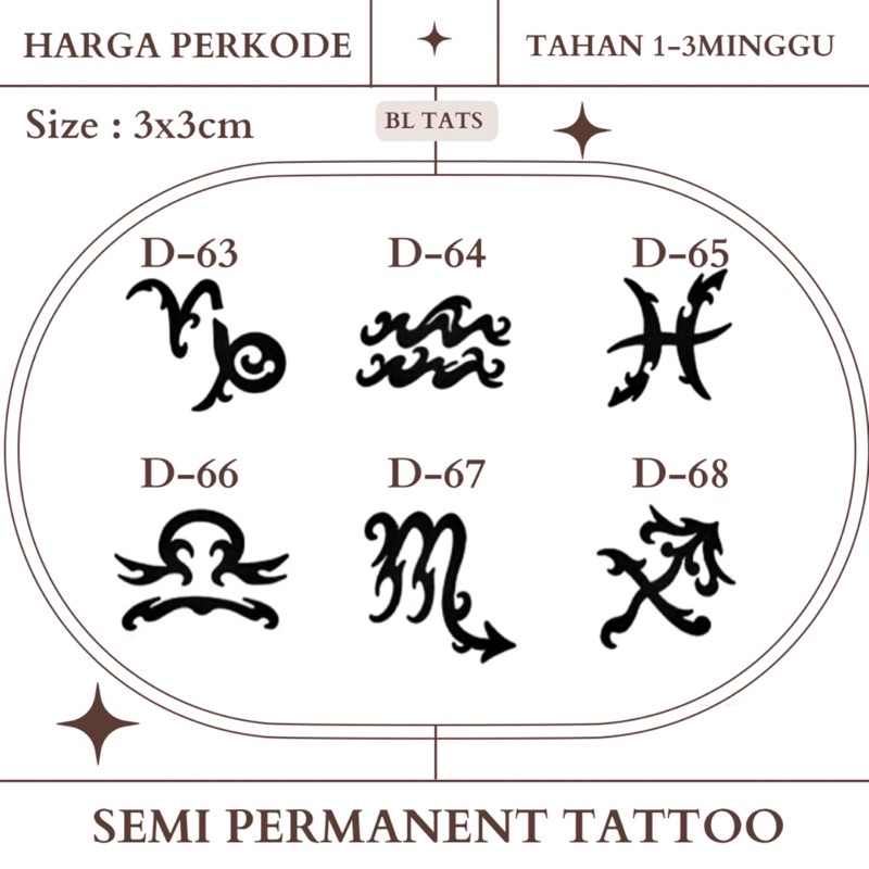 TEMPORARY TATTOO WATERPROOF TAHAN 1-3 MINGGU