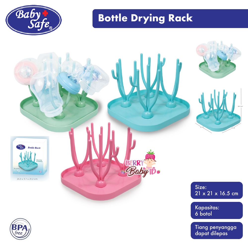 Baby Safe Bottle Drying Rack Stick Rak Pengering Botol Susu Bayi DR007 Berry Mart