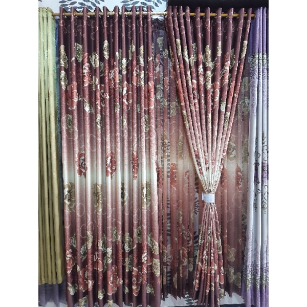 GORDEN Blackout Motif Minimalis Mewah Tebal Printing Model Smokering gold