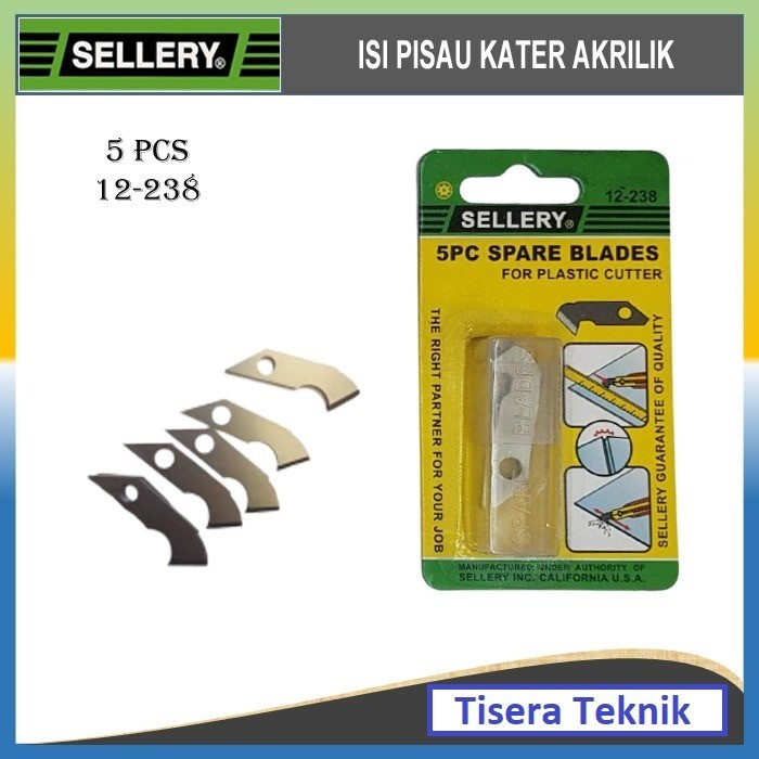 Isi Ulang Pisau Cutter Arylic SELLERY 12-238 SPARE BLADES Refill