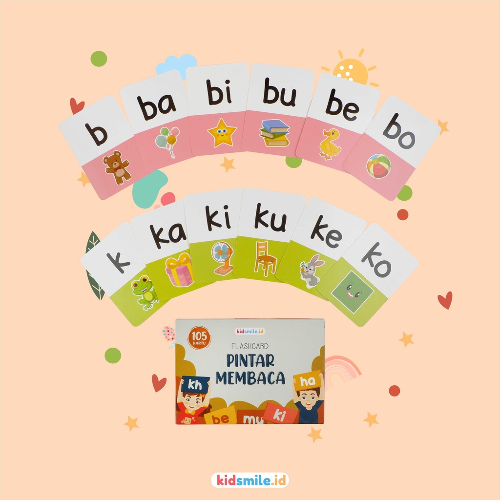 Flash Card Pintar Membaca Berhitung Spelling English Flashcard Suku Kata Mainan Edukasi Kidsmile