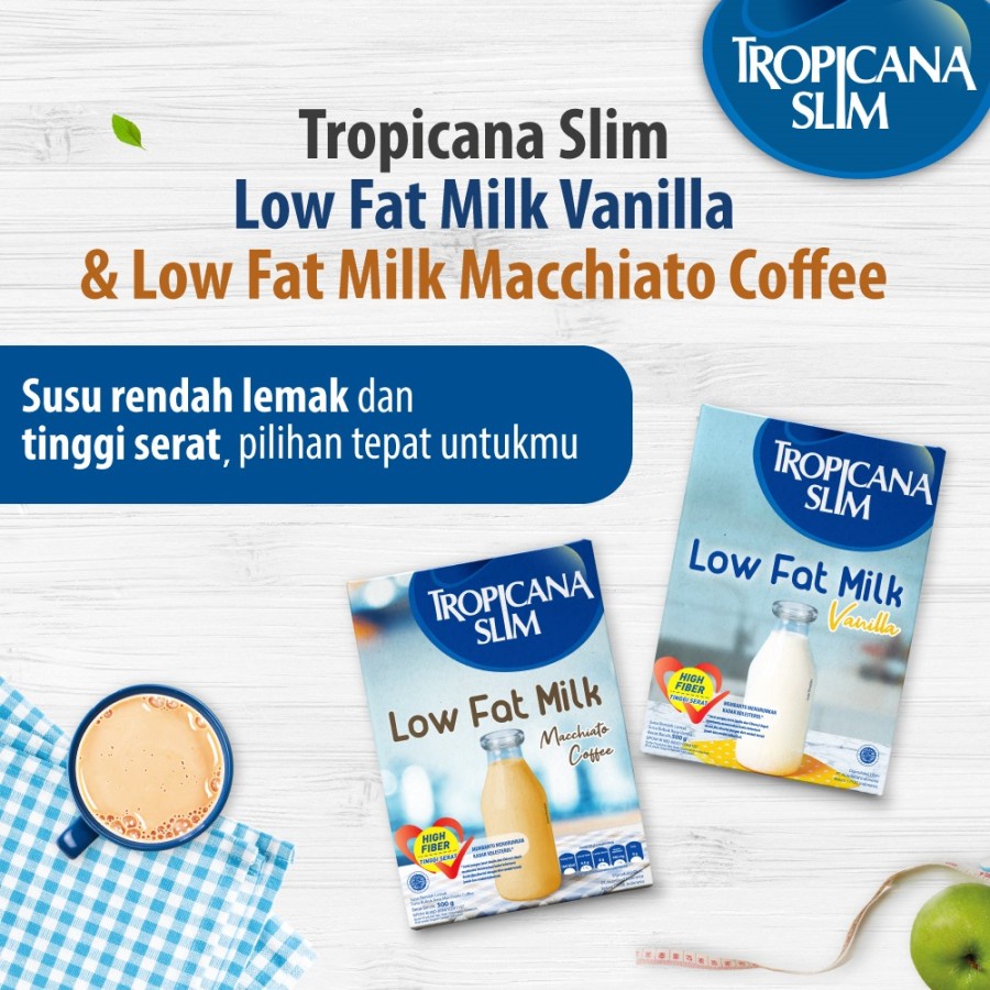 Tropicana Slim Susu Low Fat / Susu Rendah Lemak Macchiato Coffee 500 gram