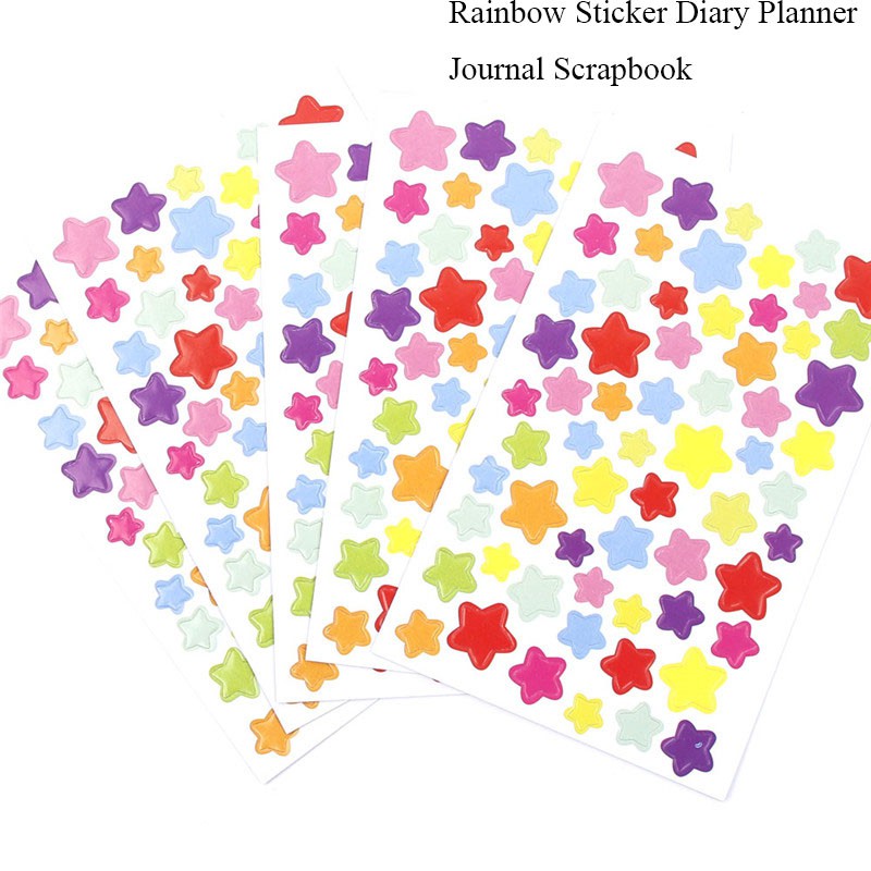 

INDORETAIL | 6 PcsPack Colorful Rainbow 6 Lembar Stationery Sticker Harian Planner Journal Sekolah