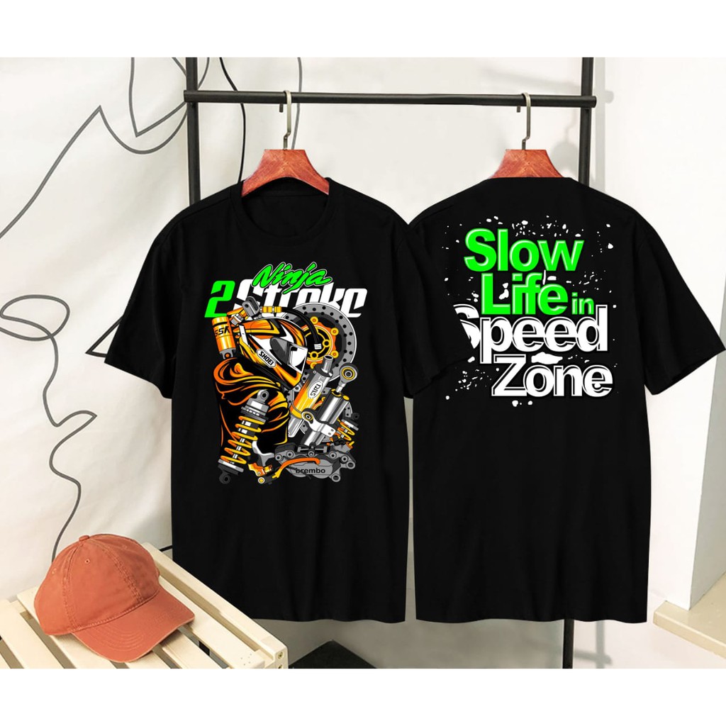  Kaos  Oblong Distro Motif  Racing Ninja  2 Stroke Shopee 