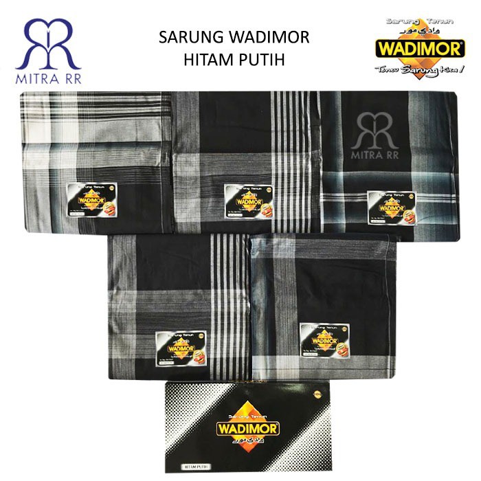 Sarung Tenun WADIMOR motif HITAM PUTIH Satuan/ Grosir Sarung Dewasa