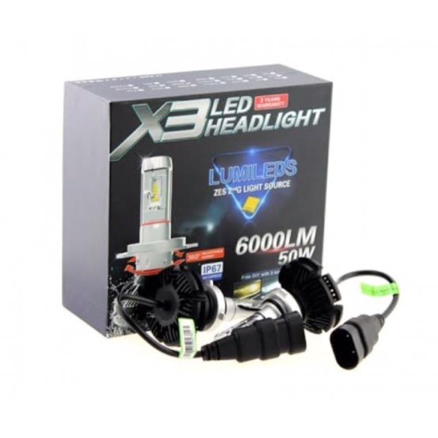 LAMPU LED LAMP MOBIL H4 PHILIPS LUMILEDS 12000 LM 3000K 6000K 8000K - LAMPU MOBIL - AKSESORIS EKSTE-