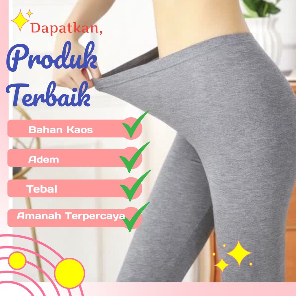 Legging wanita dewasa panjang Legging cewek tebal lejing Adem Bahan Kaos